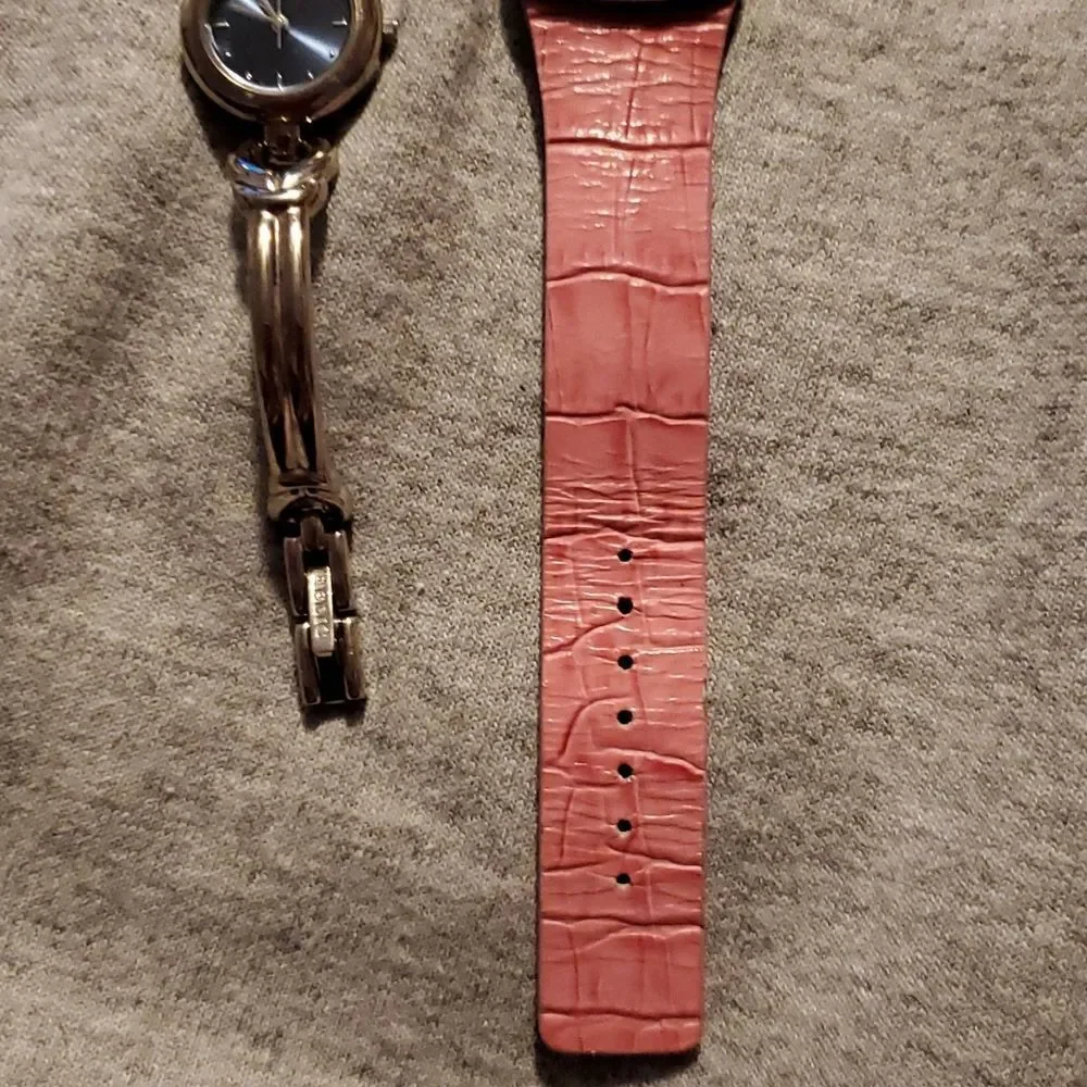 Two‎ Relic Watches ZR33563 ZR33095 Pink Leather Band Silver Bangle Style